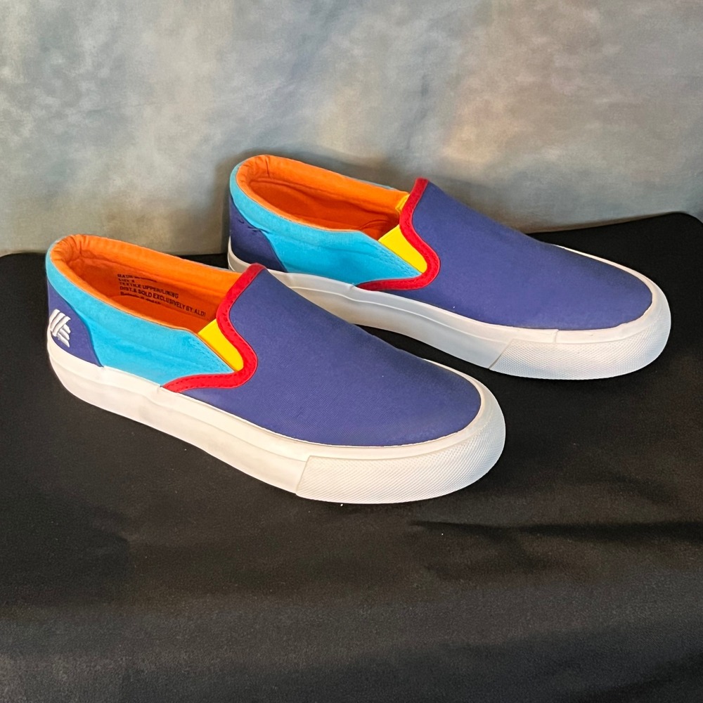 Aldi Gear Multi‎ Colorblock Slip On Sneakers Women's Size 8 Casual Shoes